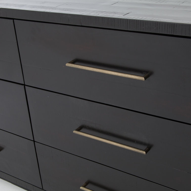 Alexa 88" Burnished Black Acacia 9-Drawer Dresser