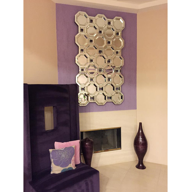 Elegant 75'' Beveled Wood Frame Mosaic Mirror