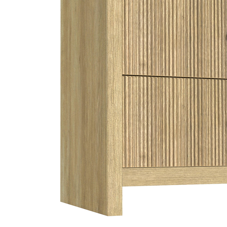 Natural Light Wood Dresser with Mirror and Felt Lined Drawers