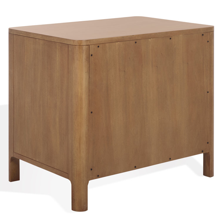 Natural Mahogany Wood Transitional 3-Drawer Nightstand
