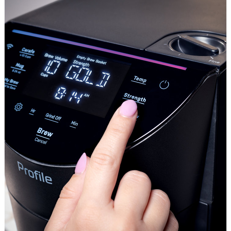 Smart Black Stainless Steel Programmable Coffee Maker with Grinder