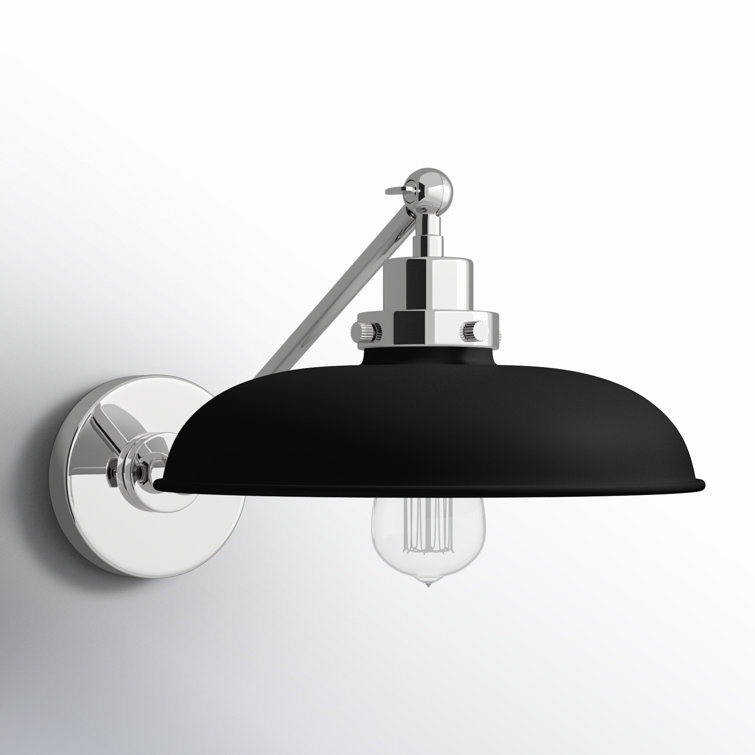 Wellfleet Midnight Black and Polished Nickel Dimmable Wall Sconce