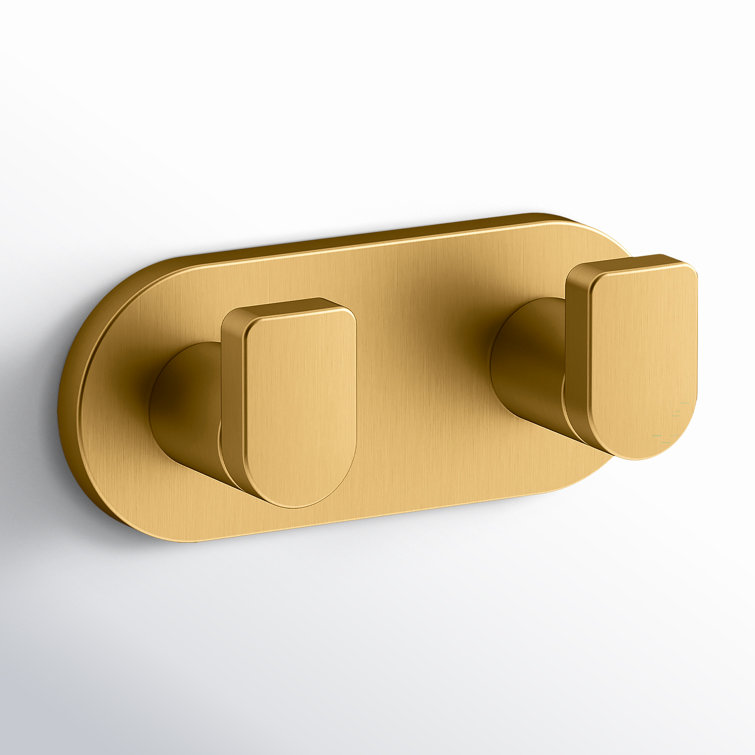 Brushed Gold Modern Double Robe Hook