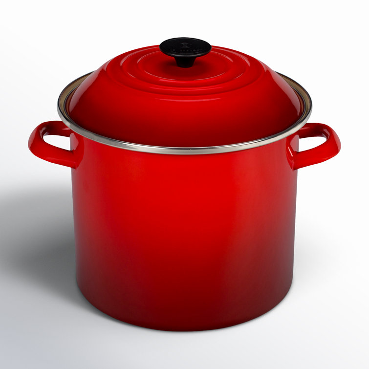 Cerise Red Enamel on Steel 6-Quart Stockpot