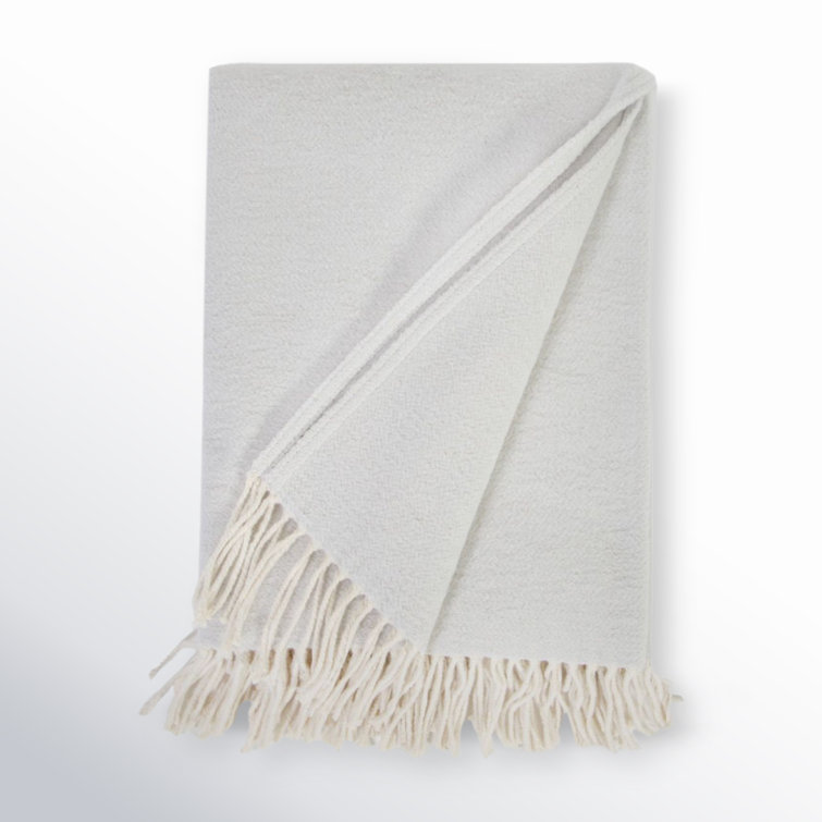 Light Gray Cotton Machine Washable Throw Blanket