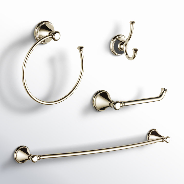 Cassidy Polished Nickel 4-Piece Bathroom Hardware Set