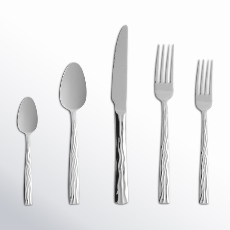 Fortessa Dorada 18/10 Stainless Steel 20 Piece Flatware Set, Service for 4, Silver