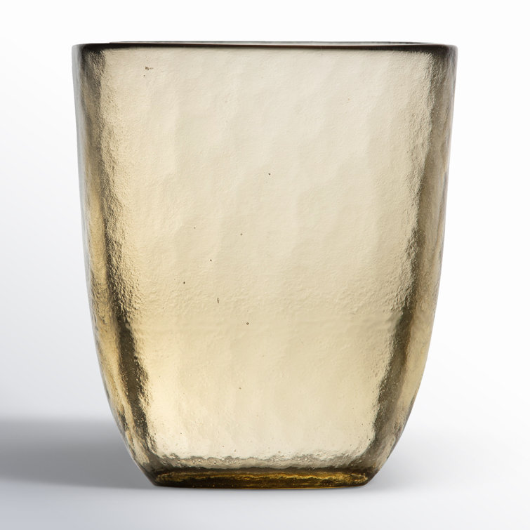 Los Cabos Ginger Root Hammered Glass 10oz Stemless Tumblers Set of 4