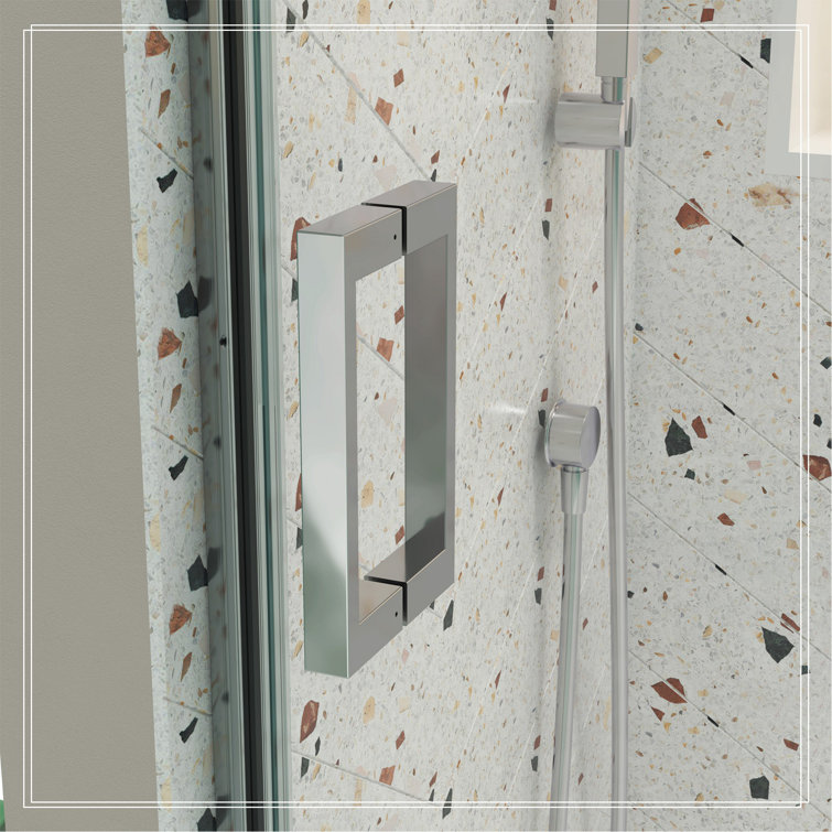 Chrome 58" x 56" Tempered Glass Sliding Shower Door