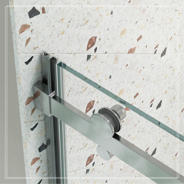 Chrome 58" x 56" Tempered Glass Sliding Shower Door