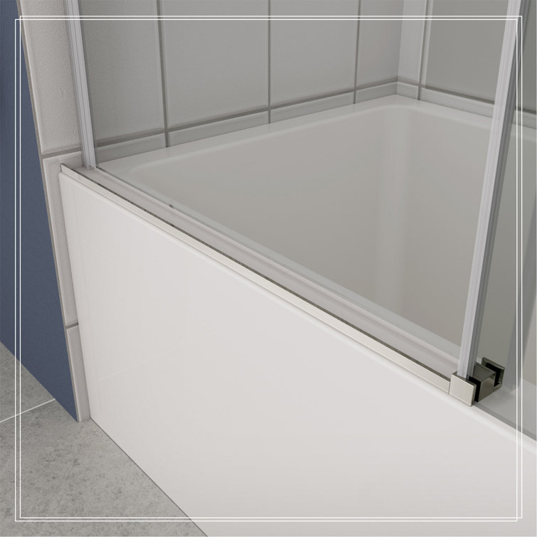 Chrome 58" x 56" Tempered Glass Sliding Shower Door