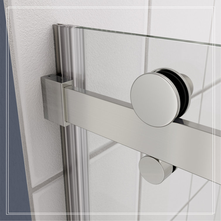 Chrome 58" x 56" Tempered Glass Sliding Shower Door