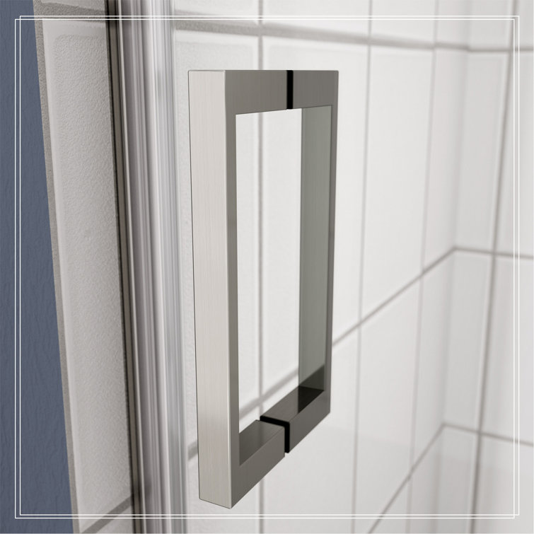 Chrome 58" x 56" Tempered Glass Sliding Shower Door
