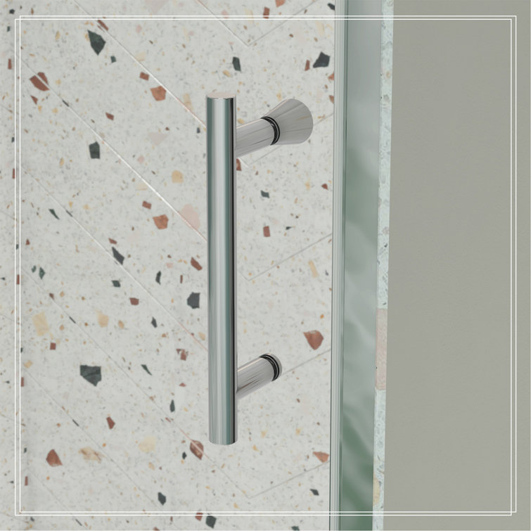 60 in. Chrome Framed Pivot Shower Door with Clear Glass