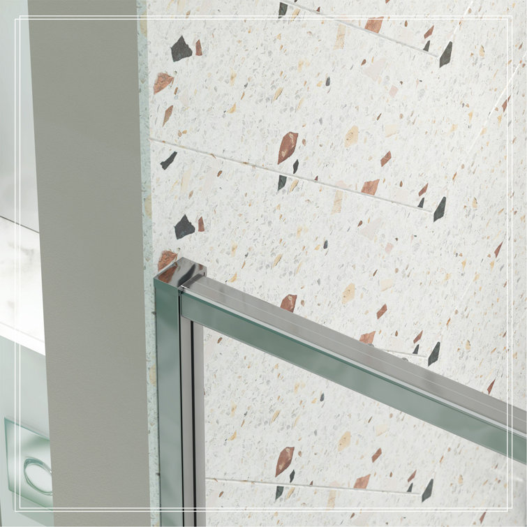 60 in. Chrome Framed Pivot Shower Door with Clear Glass