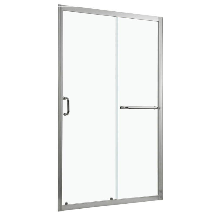 60" x 72" Clear Glass Sliding Shower Door with Brushed Nickel Frame