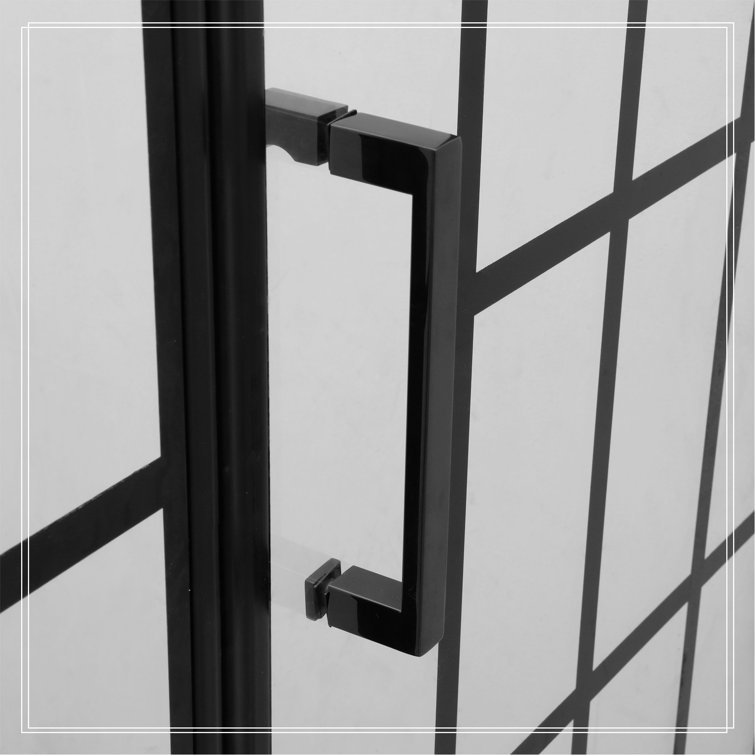 Matte Black 34" x 72" Frameless Clear Glass Shower Door