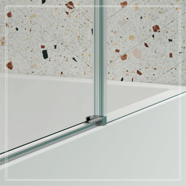 Chrome 58" x 56" Tempered Glass Sliding Shower Door