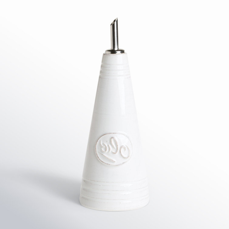 Lastra White Ceramic Olive Oil Bottle Dispenser