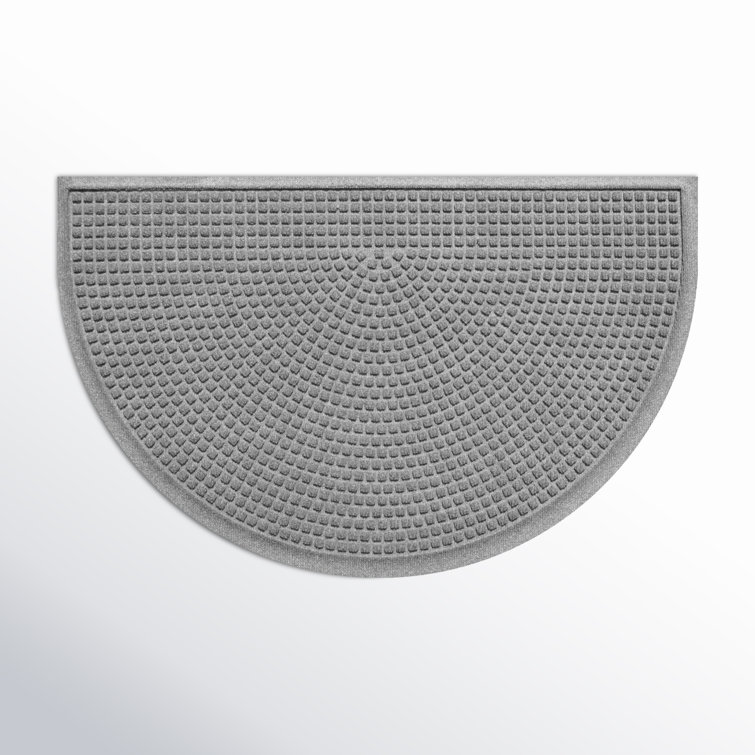 Medium Gray Semi-Circle Rubber Outdoor Door Mat