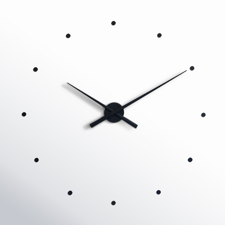 Large Black Polystyrene Minimalist Wall Clock