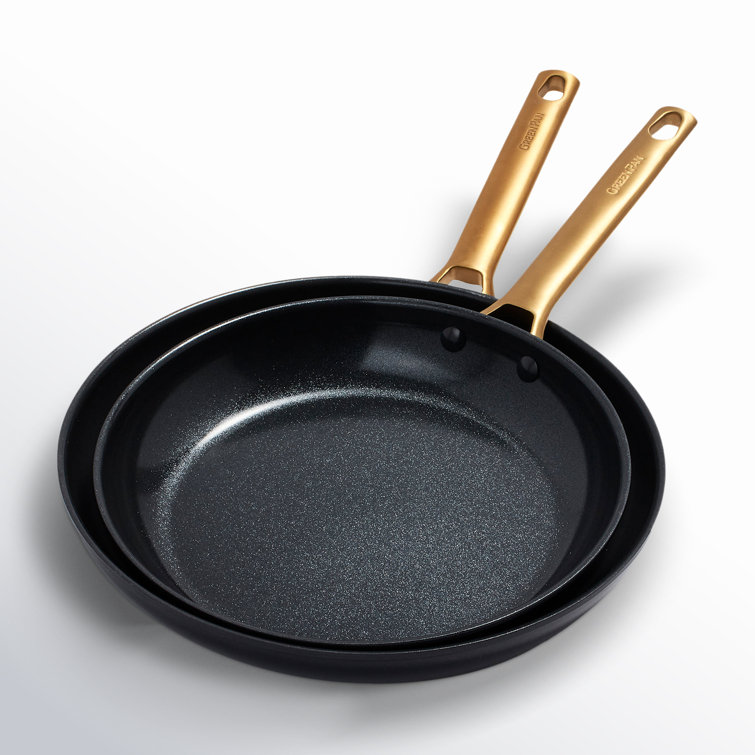 Black Aluminum Nonstick Ceramic Coating 2-Piece Fry Pan Set