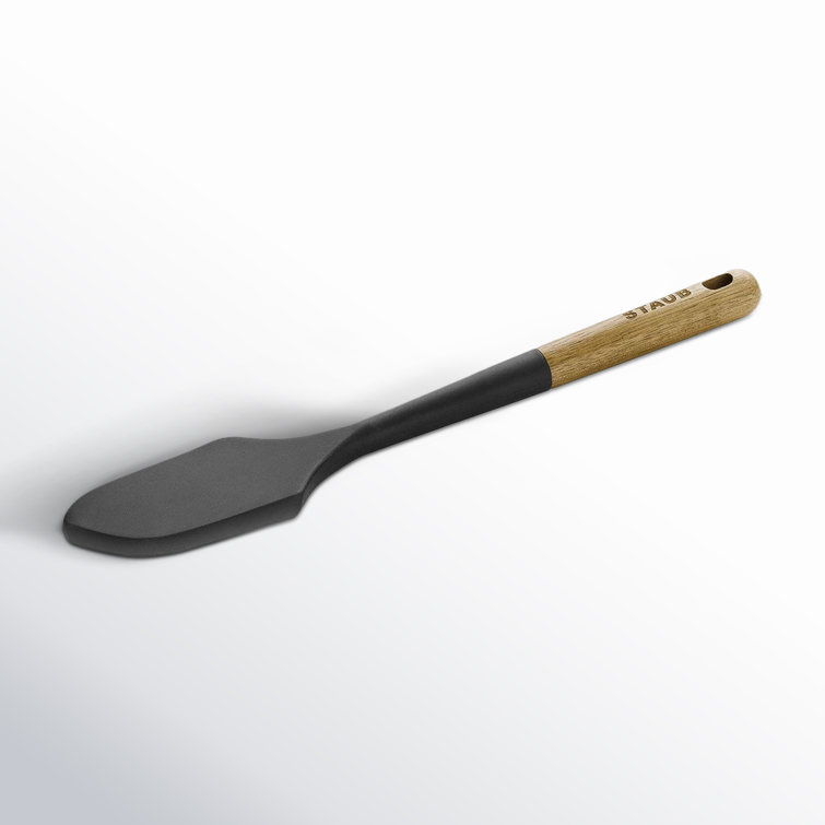 Matte Black Silicone and Acacia Wood Spatula