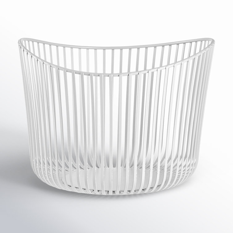 Fl'z German White Powder-Coated Steel Modo Storage Basket
