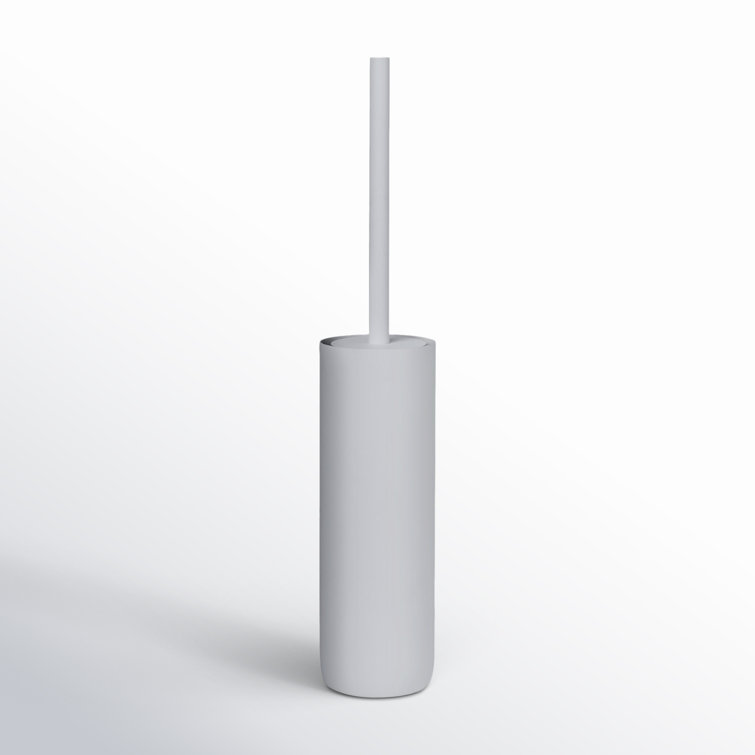 Light Gray Titanium Coated Steel Toilet Brush and Holder