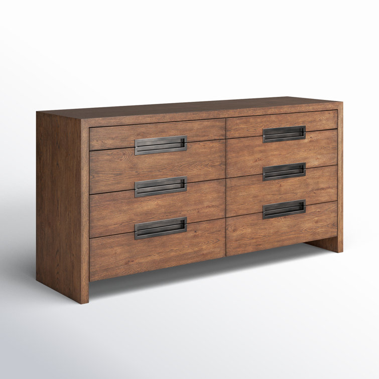 Atlas Medium Brown Oak 8-Drawer Dresser with Felt Lined Drawer