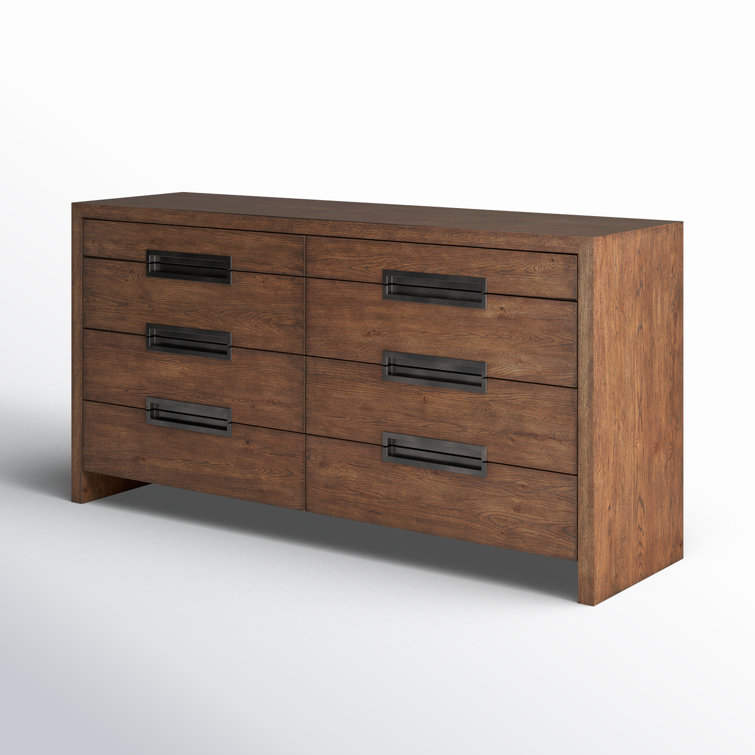 Atlas Medium Brown Oak 8-Drawer Dresser with Felt Lined Drawer