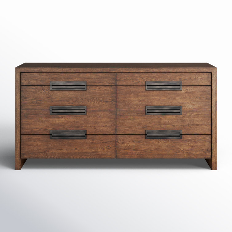 Atlas Medium Brown Oak 8-Drawer Dresser with Felt Lined Drawer