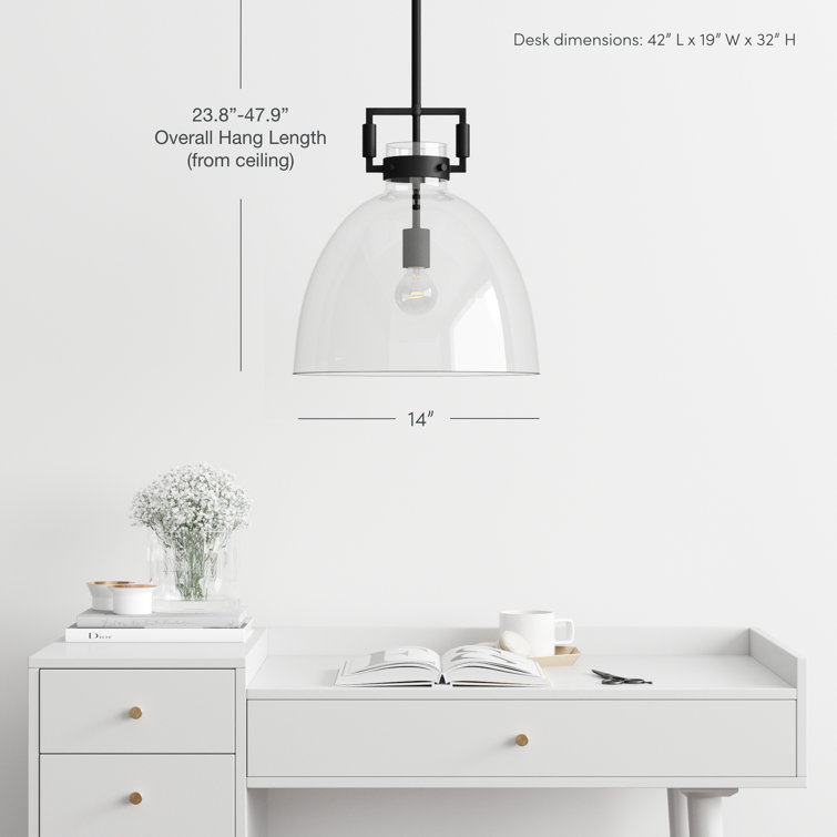 Matte Black Pendant Light with Clear Glass Shade