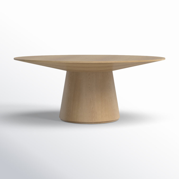 Oak Round Pedestal Base Coffee Table