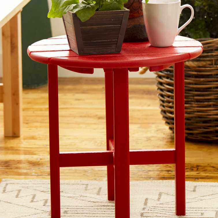 Sunset Red 18" Round Polywood Side Table