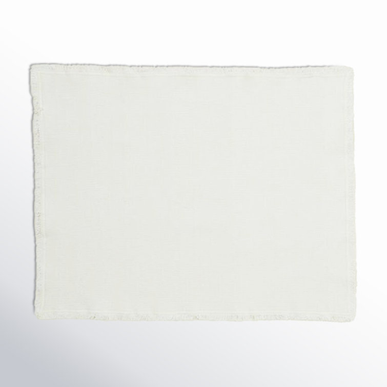 Ivory Cotton Fringed Placemats Set of 4