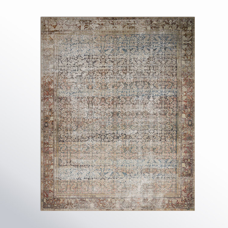 Georgie Multi/Spice Rectangular Wool and Synthetic Rug