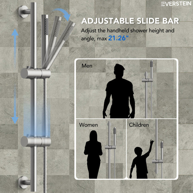 Dual Function Brushed Nickel Stainless Steel Shower System