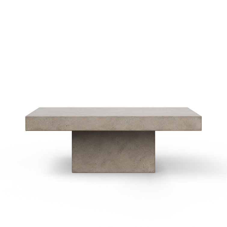 Una Dark Gray Concrete Rectangular Coffee Table