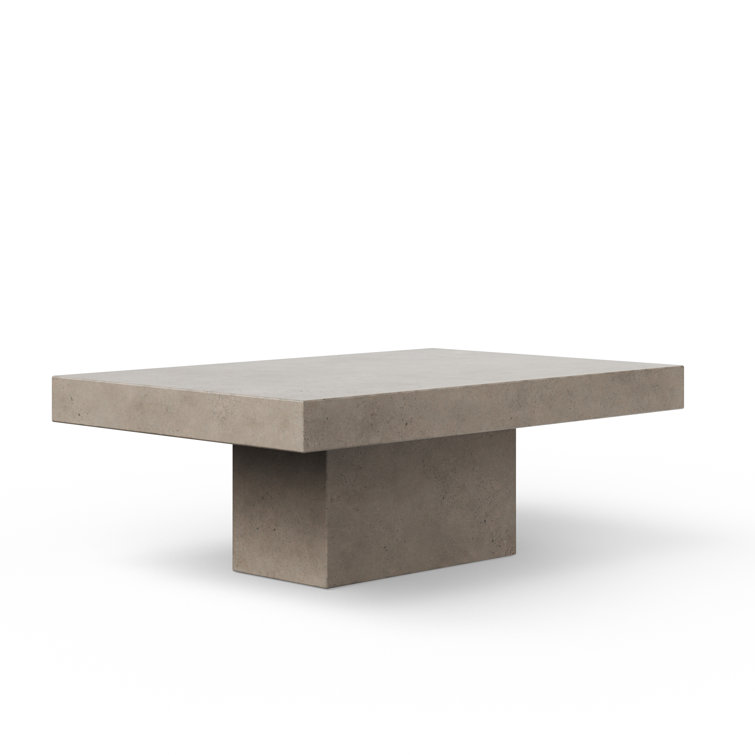 Una Dark Gray Concrete Rectangular Coffee Table