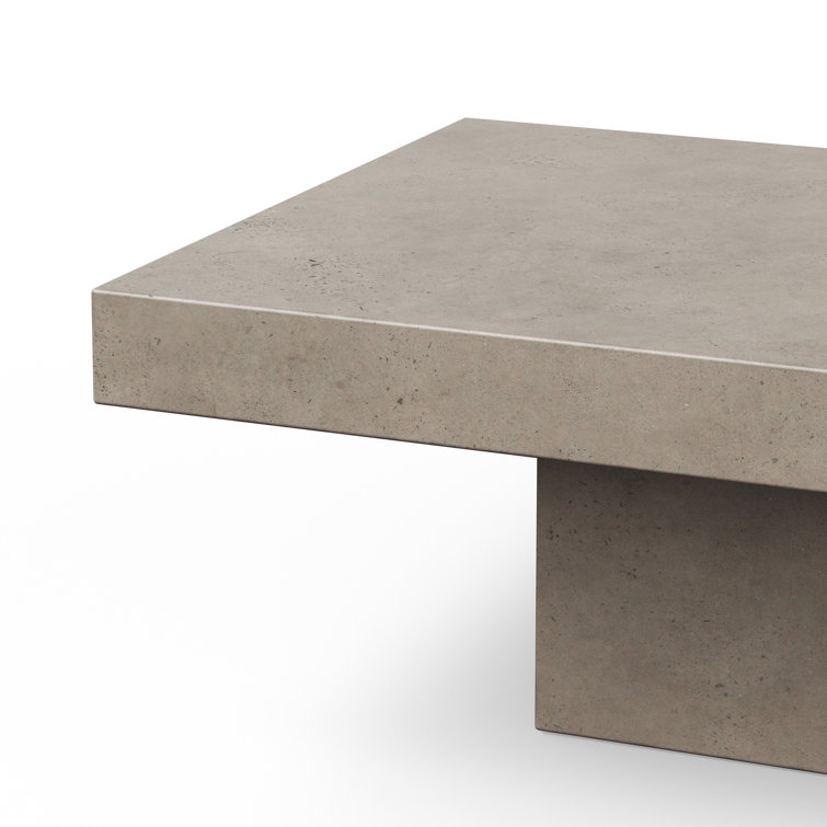 Una Dark Gray Concrete Rectangular Coffee Table