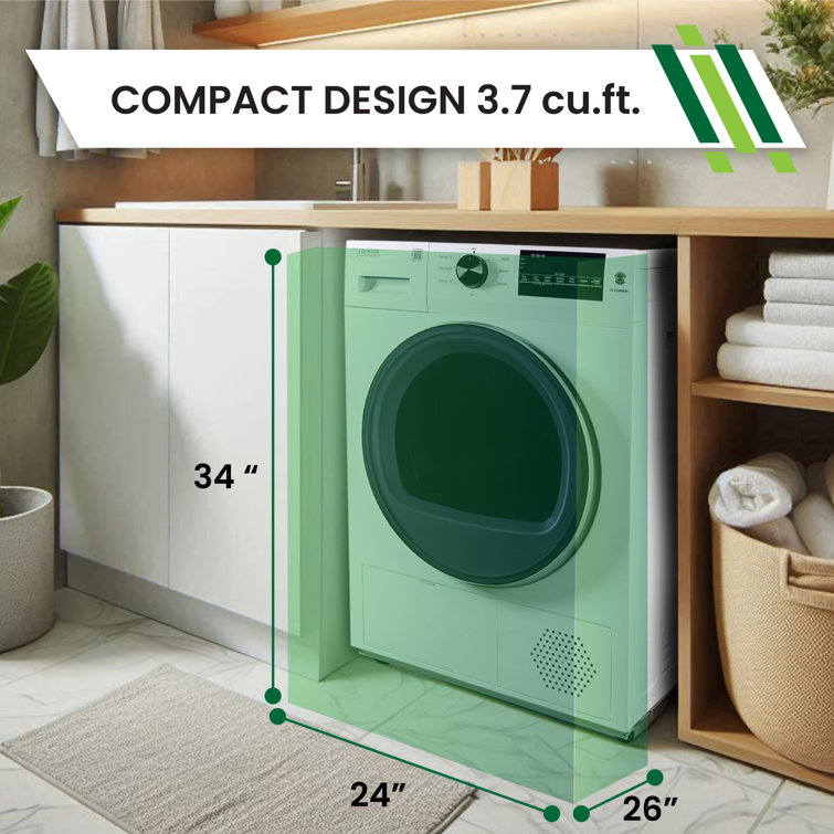 Equator 24" White Front Load Dryer with Moisture Sensing