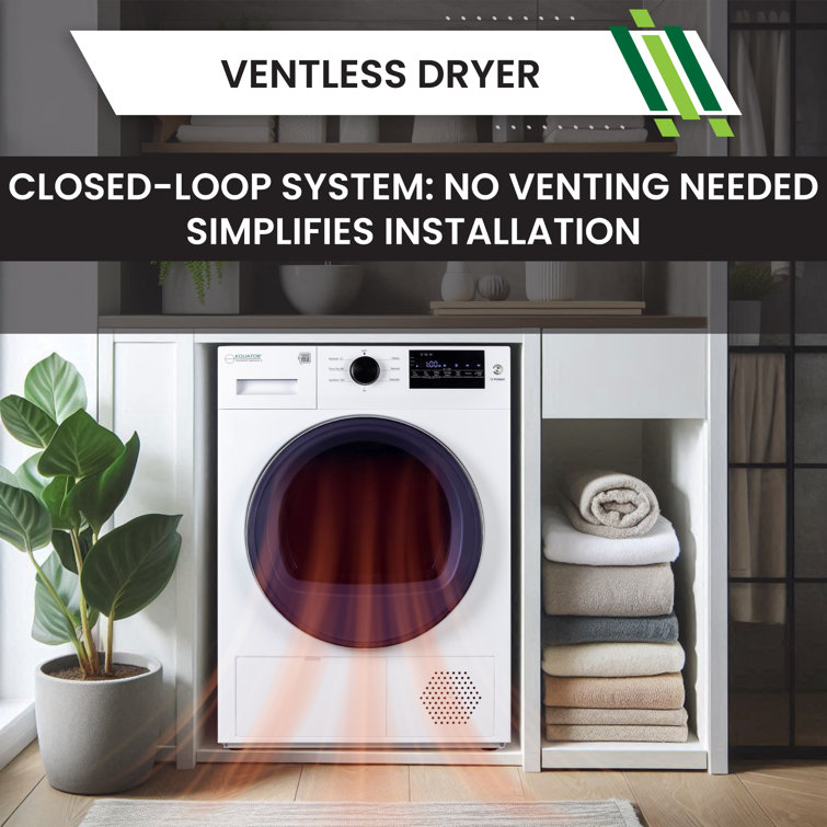 Equator 24" White Front Load Dryer with Moisture Sensing