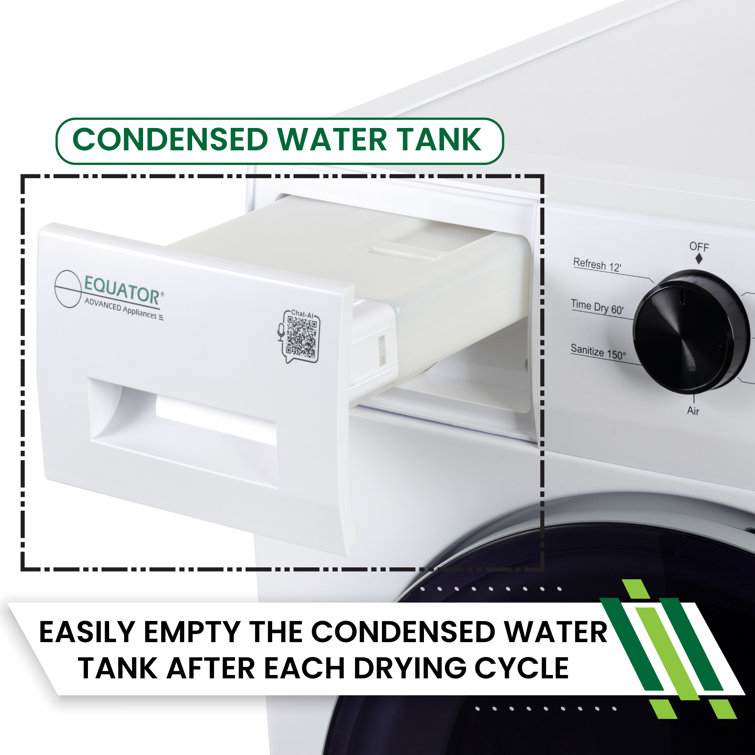 Equator 24" White Front Load Dryer with Moisture Sensing