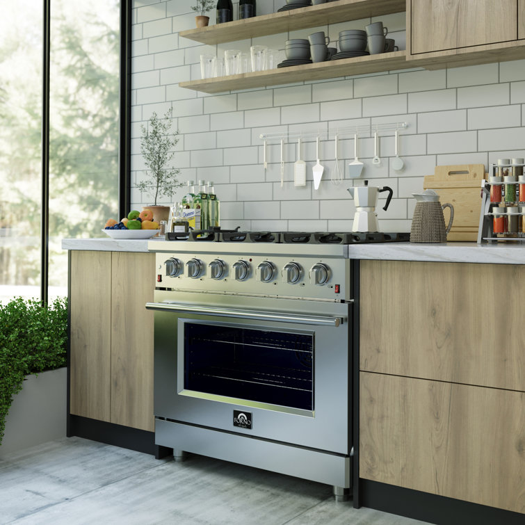 Massimo 36-inch Stainless Steel Gas Range with Griddle