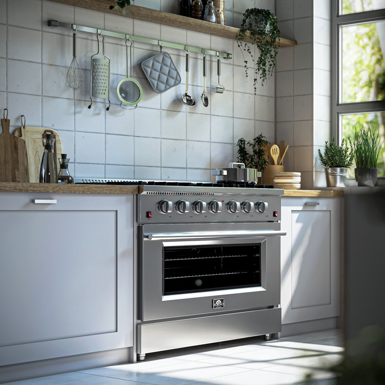 Galiano 36-Inch Stainless Steel Freestanding Gas Range with Convection Oven