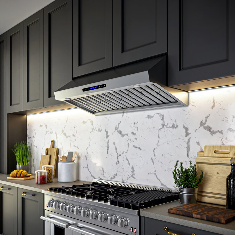 Palazzo 48" Stainless Steel Wall Mounted Range Hood with LED Lighting