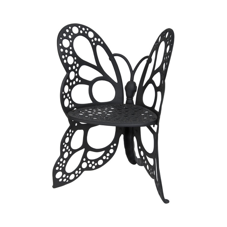 Black Cast Aluminum Armless Patio Chair