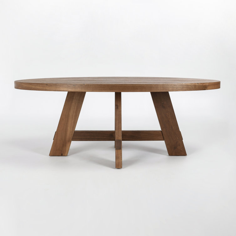Santa Barbara Oval Honey Oak Veneer Dining Table with Acacia Wood Base