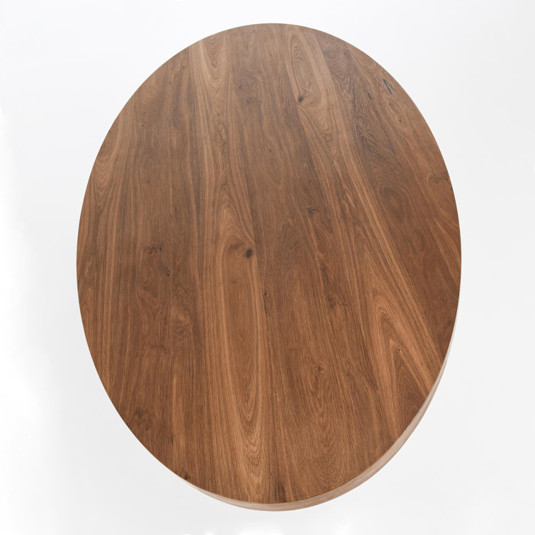 Santa Barbara Oval Honey Oak Veneer Dining Table with Acacia Wood Base